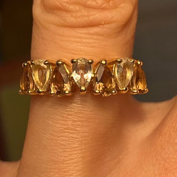 Natural Turkizite White Topaz Sterling Silver Ring Size 7 - Picture 2 of 10